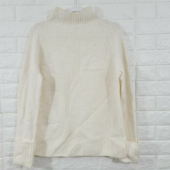 Vince SZ M Rolled Cuff Mock Neck Pullover Sweater - Picture 2 of 11